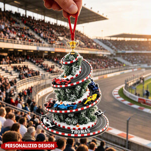 Personalized Racing Christmas Tree Ornament – Custom Acrylic Car Holiday Decoration