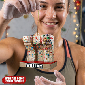 Personalized Rock Climbing Acrylic Christmas Ornament, Gift For Rock Climber