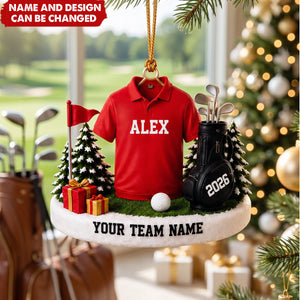 Personalized Golf Ornament, Custom Golfer Christmas Ornament