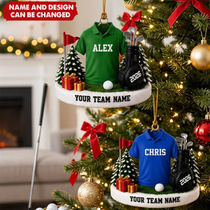 Personalized Golf Ornament, Custom Golfer Christmas Ornament