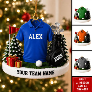 Personalized Golf Ornament, Custom Golfer Christmas Ornament