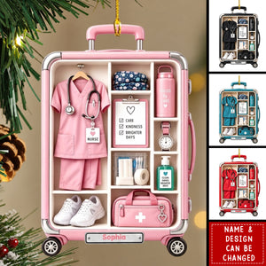 Custom Scrubs Personalized Christmas Ornament, Nurse Ornament