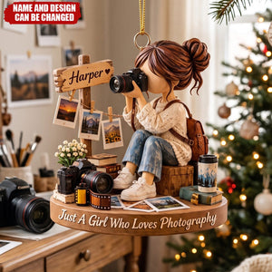Personalized Photographer Acrylic Ornament, Photography Christmas Gift For Her