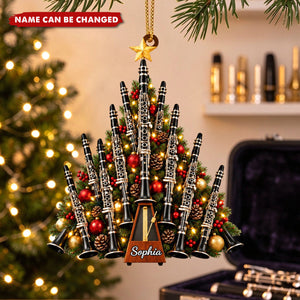 Personalized Clarinet Ornament, Custom Name Band Musician Gift