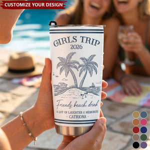 Girls Trip Summer Time - Personalized Tumbler