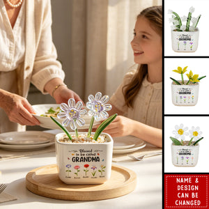 Mother's Day Gifts, Blessed To Be Called Grandma - Personalized Plant Pot