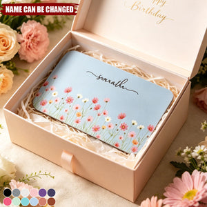 Custom Birth Flower & Name For Her, Coworkers, Friends, Teacher - Personalized Desk Mat