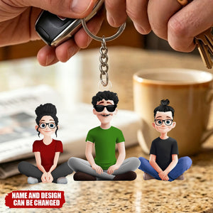 Father's Day Gifts, Dad & His Children Dad Gifts - Personalized Keychain