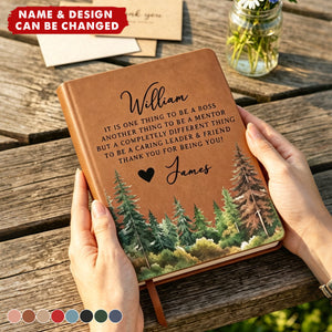 It Takes A Village Thank You Gift For Teacher Appreciation, Coworkers, Boss, Team - Personalized Leather Journal
