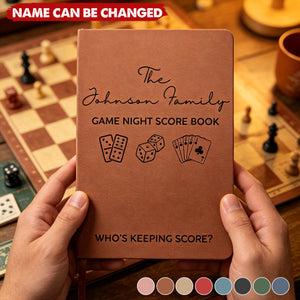 Game Night Score Book For Family, Couples, Grandparents, Board Game Lover - Personalized Leather Journal