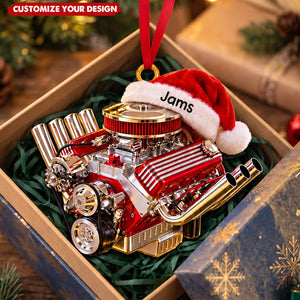 Personalized Racing V8 Engine Ornament - Personalized Gifts For Racing Fans