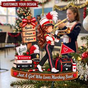Personalized Marching Band Girl Ornament - Custom Marching Band Girl Gift