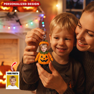Custom Face Baby Halloween, Spooky Birthday Decor - Personalized Keychain