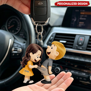 Troublemaker Couple Acrylic Keychain - Personalized Gifts For Couples