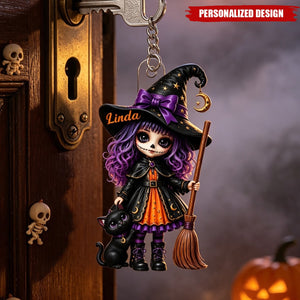 Personalized Acrylic Hanging Keychain – A Halloween Gift for Your Daughter or Granddaughter