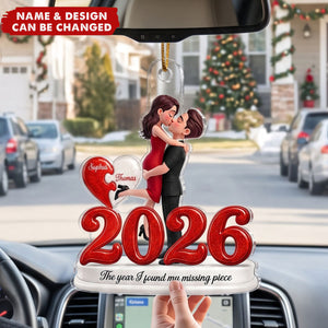 The Year I Found My Missing Piece - Personalized Acrylic Ornament - Christmas Keepsake for Couples
