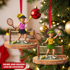 Tennis Girl Ornament - Personalized Gifts For Tennis Lover Christmas Ornament
