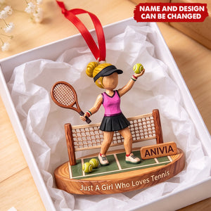 Tennis Girl Ornament - Personalized Gifts For Tennis Lover Christmas Ornament