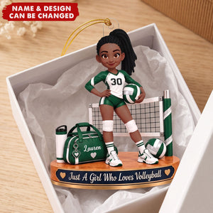 Just a Girl Who Loves Volleyball - Personalized Acrylic Ornament