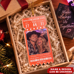 Custom Concert Ticket With Photo Music Event For Fans, Music Lovers - Personalized Ornament