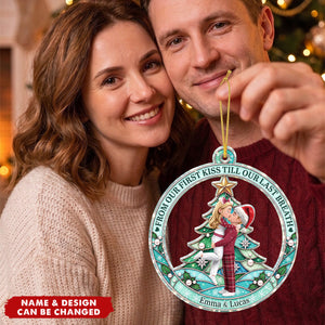 Christmas Gift For Couple - Personalized From Our First Kiss Ornament