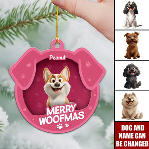 Furry Joy Dog Face Toy Box Personalized Acrylic Ornament, Christmas Gift for Dog Lovers