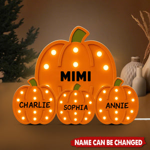 Grandma Little Pumpkins Marquee Pattern Effect Flat Personalized LED Light Box, Cozy Fall Vibe Home Decoration