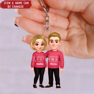 Personalized Acrylic Keychain - Christmas Gift For Family, Husband, Wife