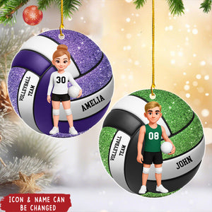 Volleyball Boy & Girl - Personalized Acrylic Ornament