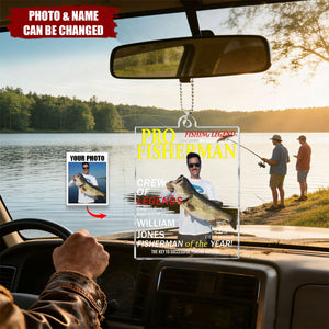 Fisherman Of The Year! - Personalized Acrylic Photo Car Ornament