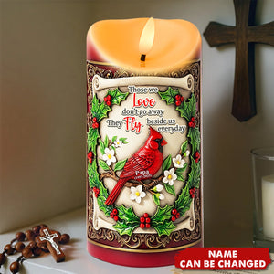 Fly Beside Us Cardinal LED Candle - Personalized Christmas Gifts For Loved Ones