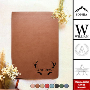 Custom Monogram Initial Name For Her, Him - Personalized Leather Journal