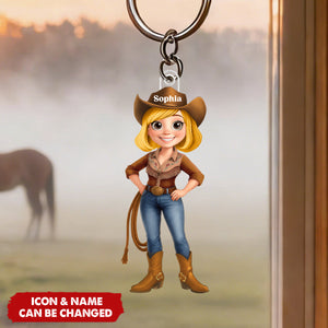 Cowgirl What A Wonderful World - Personalized Keychain