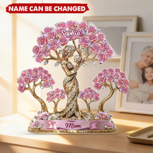 The Love Between Mother And Her Kids - Personalized Acrylic Block Plaque - Heartfelt Gift For Mom, Grandma