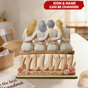 Custom 2-Layered Wooden Plaque - Personalized Mother's Day Birthday Gifts For Mom, Grandma - Held By Closeness