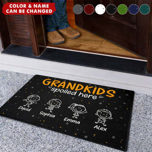 Grandkids Spoiled Here Doodle - Personalized Doormat