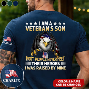 I Am A Veteran’s Son - Personalized Back Printed Shirt