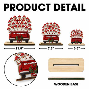 Celebrate Your Family's Unique Bond With Festive Dwarf And Red Truck, Personalized Wood Plaque, Gift For Family