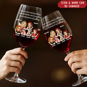 Right In The Throat Besties Sisters - Personalized Wine Glass