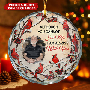 Cardinals Appear When Angels Are Near - Personalized Glass Photo Ornament