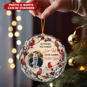 Cardinals Appear When Angels Are Near - Personalized Glass Photo Ornament