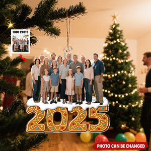 Wrapped In Love Personalized Photo Acrylic Ornament - Christmas Birthday Gifts For Mom, Dad, Brother, Sister, Kids