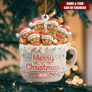 Cookie Crew Forever Personalized Acrylic Ornament - Christmas Birthday Gifts For Mom, Dad, Brother, Sister, Kids