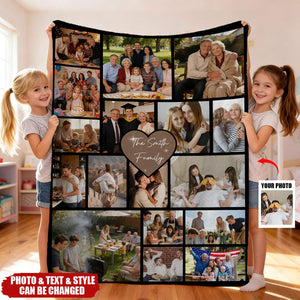 Custom Photo Family Couple Besties Memory - Personalized Photos Collage Blanket