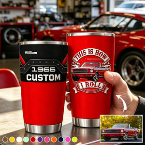 Custom Photo Car Tumbler Gift For Father's Day, Car Lovers