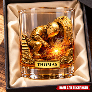 Personalized Whiskey Glass For Welders