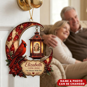 Custom Photo Memorial Christmas ornament, Personalized Cardinal Memorial ornament