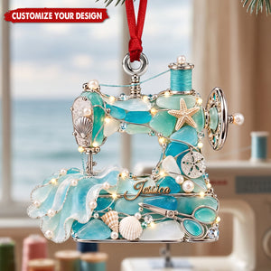 Sewing Maching Seas Ornament, Personalized Gifts For Sewing Lovers
