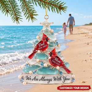 Heaven Cardinal Sea Ornament - Personalized Keepsake To Remember Departed Ones