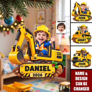 Custom Photo Ornament - Personalized Christmas Gifts For Kids - Big Builds Ahead
